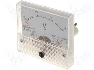 Мултиметър аналогов PAN.V1067 Панелен волтметър DC; 0?30V; Клас на точност:2,5; 15k?; 65g
